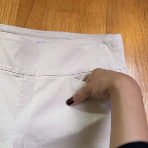 J. McLaughlin Women's Pull On Ankle Pants Split Sides Beige Sz 4 Preppy Classic - Picture 10 of 16